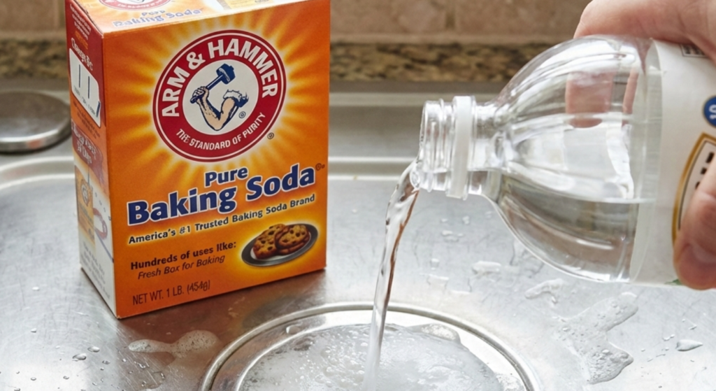 Ontstoppen met baking soda